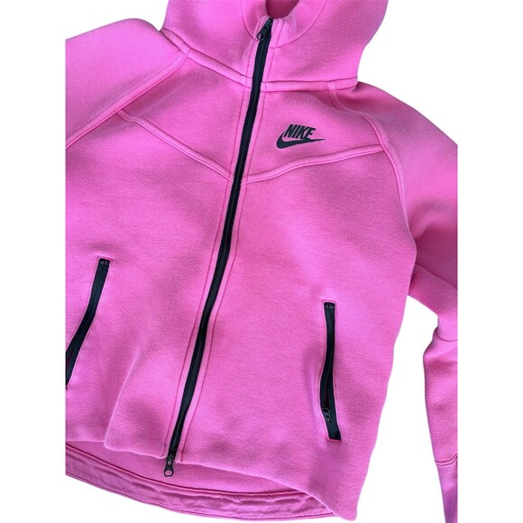 Nike Girls' Sportswear Tech Fleece Full Zip Hoodie CZ2570-684 Pink SZ M - Picture 3 of 5